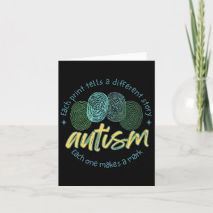 Tarjeta Autismo De Huellas Digitales Cada Impresión Dice U