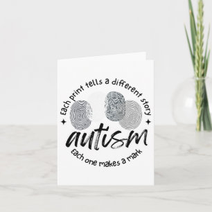 Tarjeta Autismo De Huellas Digitales Cada Impresión Dice U