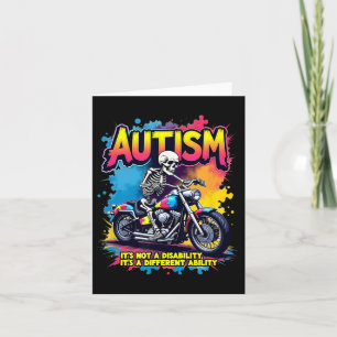 Tarjeta Autismo del rompecabezas del rompecabezas del moto