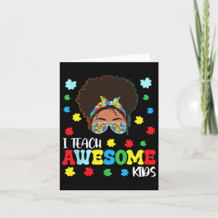 Tarjeta Autismo Desordenado Un Afro Maestro Negro Enseño A