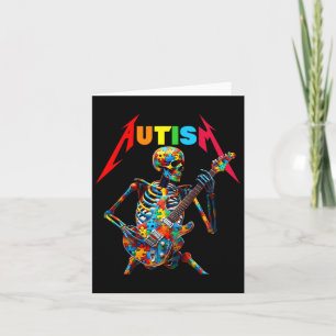 Tarjeta Autismo Esqueleto guitarrista rock autismo musical