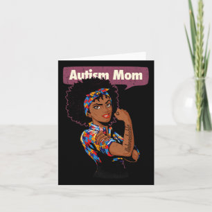 Tarjeta Autismo fuerte para la madre conciencia afro madre