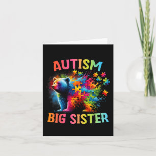 Tarjeta Autismo Hermana Grande Colorida Hermana Arcoiris A