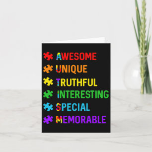 Tarjeta Autismo Increíble Impresionante Autismo Especial M