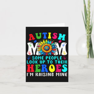 Tarjeta Autismo Mamá Criando Heroe Girasol Para Mujeres Au