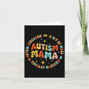 Tarjeta Autismo Mama Groovy Autism Conciencia Inspiradora