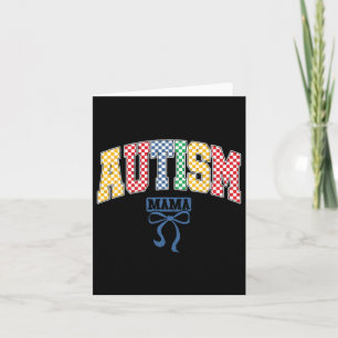 Tarjeta Autismo Mamá Mamá Coquette Bow Sensibilización sob