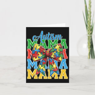 Tarjeta Autismo Mamá Neuro Coquette Bow Mamá