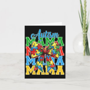 Tarjeta Autismo Mamá Neuro Coquette Bow Mamá