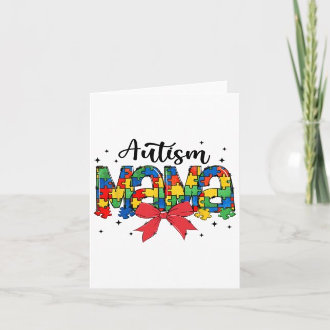 Tarjeta Autismo mamá - Romper la pieza de apoyo de mamá (Anverso)