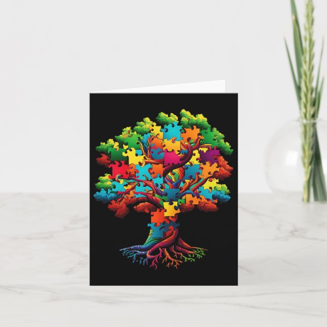 Tarjeta Autismo Mujeres Hombres Adultos Niñas Conciencia d (Anverso)