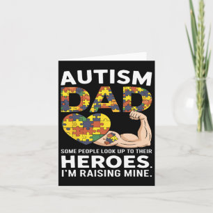 Tarjeta Autismo Papá Algunas Personas Miran Hacia Sus Héro