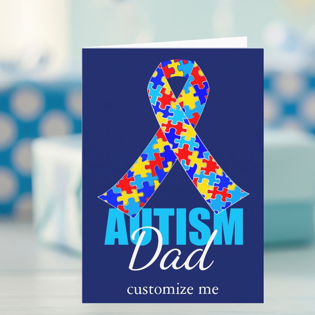 Tarjeta Autismo personalizado Papá Cinta Azul Cumpleaños (Subido por el creador)