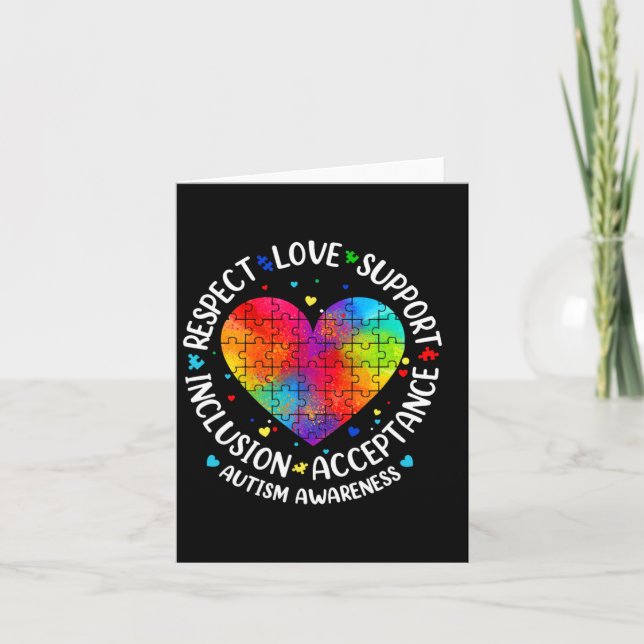 Tarjeta Autismo Respeto Amor Inclusión Conciencia (Anverso)