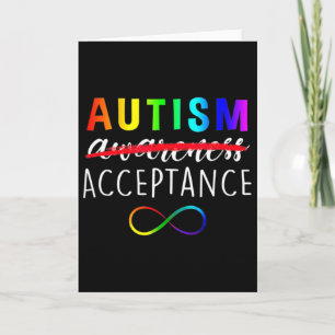 Tarjeta Autismo Rojo En Lugar De Aceptación No Conciencia