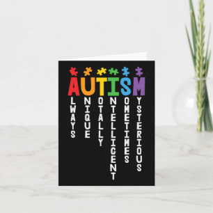 Tarjeta Autismo Siempre Único Autismo Totalmente Inteligen