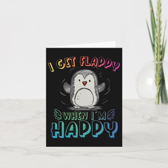 Tarjeta Autismo Stimming Penguin Me Pongo Falso Cuando Soy (Anverso)