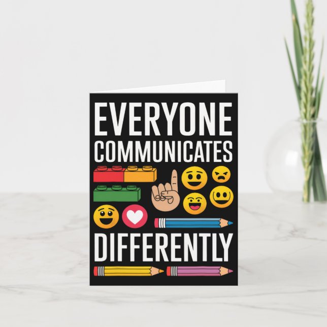 Tarjeta Autismo: Todos nos comunicamos de forma diferente: (Anverso)