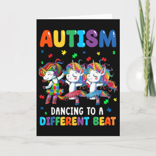 Tarjeta Autismo Unicornio Bailando Al Compás Diferente Aut