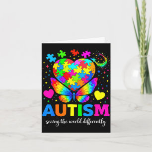 Tarjeta Autismo viendo el mundo de manera diferente autism