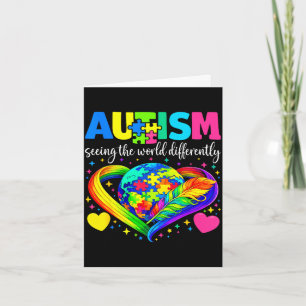 Tarjeta Autismo viendo el mundo de manera diferente autism