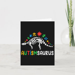 Tarjeta Autismsaurus Dinosaur Boys Niños Pequeños Autismo