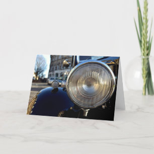 Tarjeta Auto azul vintage