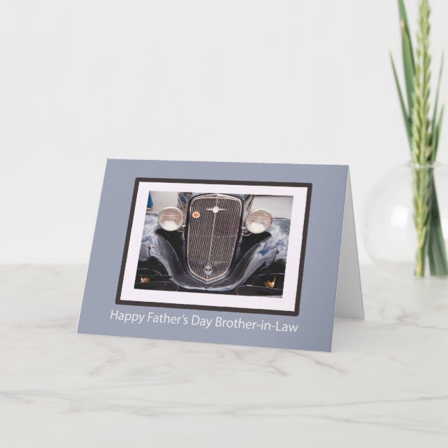 Tarjeta Auto clásico del día del padre cuñado (Anverso)