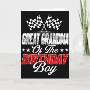 Tarjeta Auto de CARRERAS Bisabuela del niño de cumpleaños