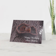 Auto de la tía Cute Squirrel feliz de cumpleaños p