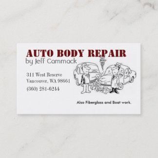 Tarjeta auto del cuerpo