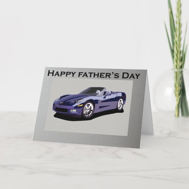 Tarjeta Auto deportivo convertible para el Día del Padre (Anverso)