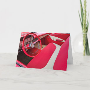 Tarjeta Auto rojo y blanco del Día del Padre