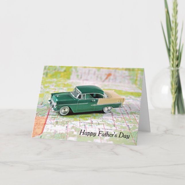 Tarjeta Auto vintage del Día del Padre (Anverso)