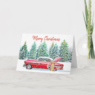 Tarjeta Auto y regalos personalizados para navidad navideñ