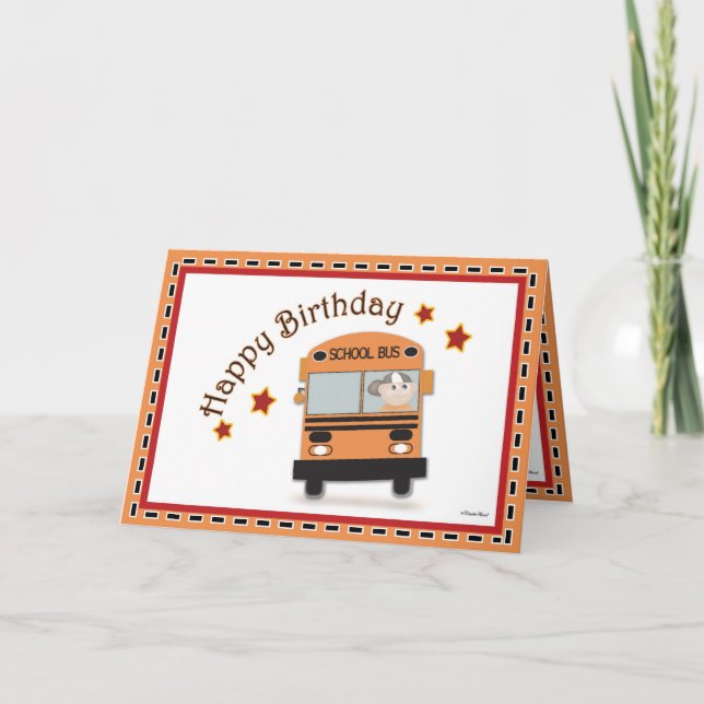 Tarjeta Autobús de cumpleaños feliz (Anverso)