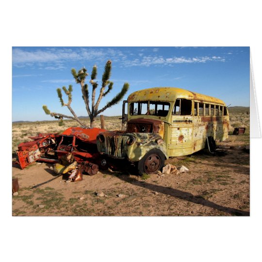 Tarjeta Autobús en desierto de Mojave
