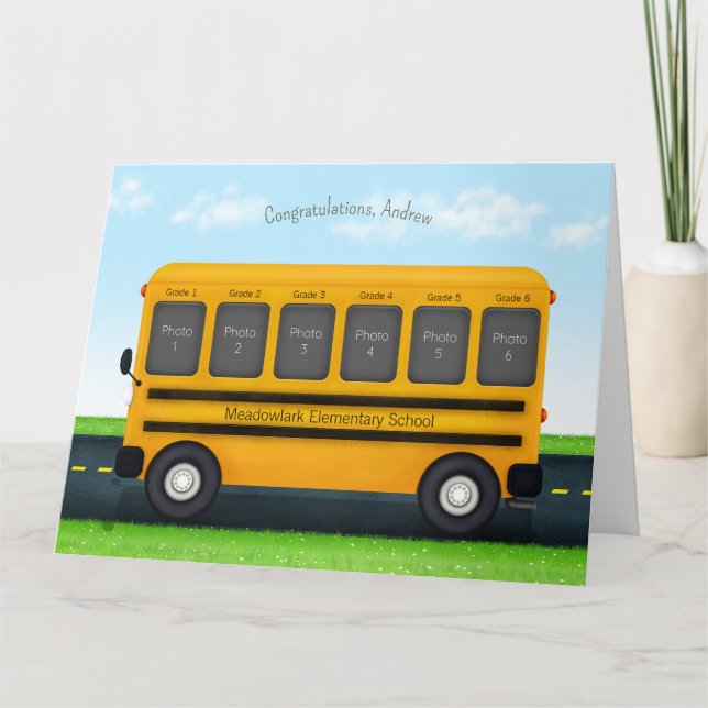 Tarjeta Autobús escolar 6 Recuerdos de un Personalizado fo (Anverso)