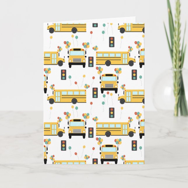 Tarjeta Autobús escolar amarillo Fiesta (Anverso)