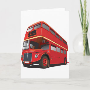 Tarjeta Autobús Rojo de Dos Pisos Clásico Transporte Londr