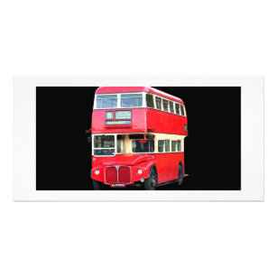 Tarjeta Autobús rojo viejo de Londres de alrededor de 1950