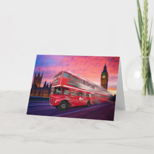 Tarjeta Autobús y Big Ben de Londres