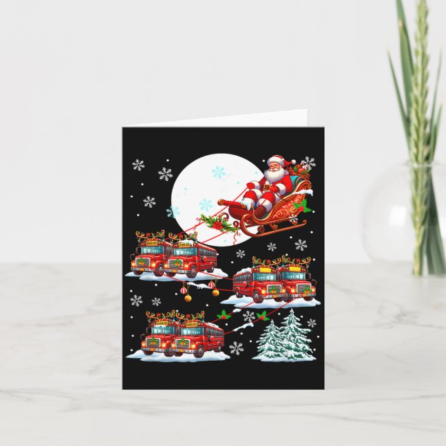 Tarjeta Autobuses Escolares Reno de Trineo de Santa Conduc (Anverso)