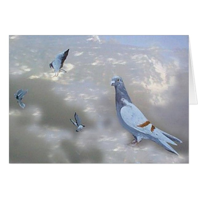 Tarjeta autodirigida de los pájaros de Pidgeons (Anverso (Horizontal))