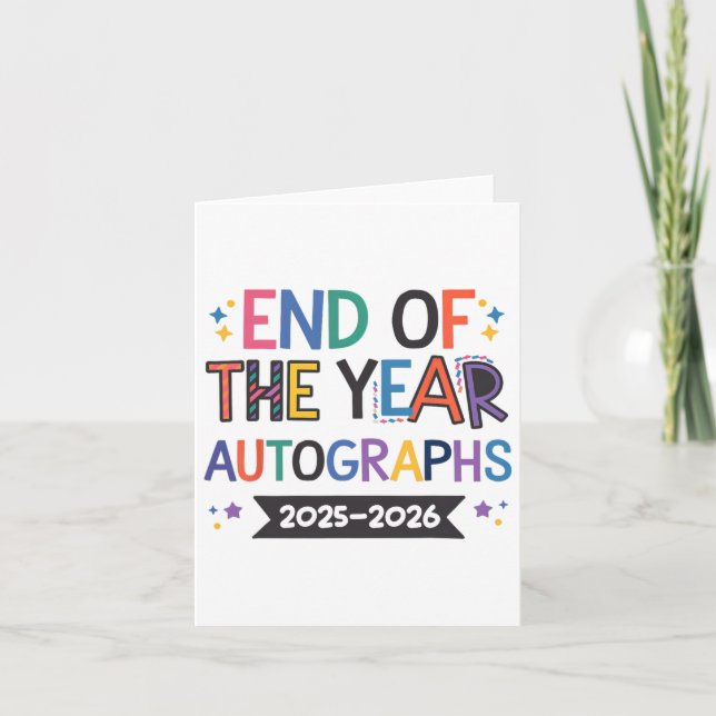Tarjeta Autografías De Fin De Año 2025-2026 Último Día De  (Anverso)