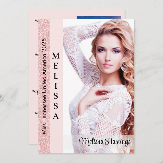 Tarjeta autográfica de concurso grande | Rosa Gold (Anverso / Reverso)