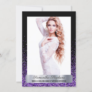 Tarjeta autográfica de concurso Purple Glitz Shimm