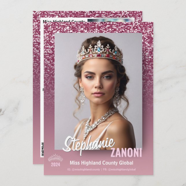 Tarjeta Autográfica de Raspberry Sparkle Pageant | (Anverso / Reverso)