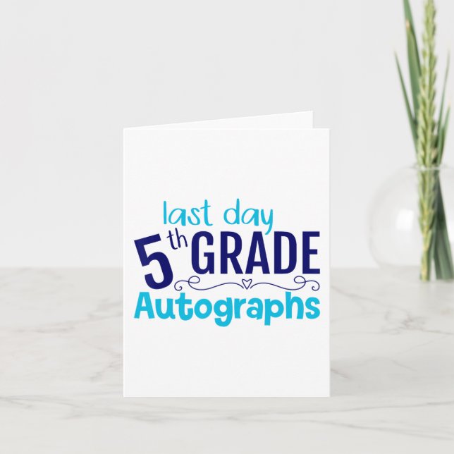 Tarjeta Autografo Escolar de 5º Grado Estudiante (Anverso)