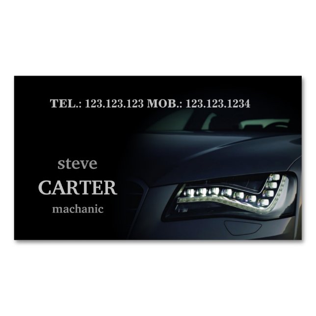 Tarjeta automotriz de la luz del negro del coche (Anverso)